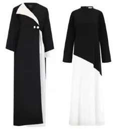 Black and white wrap abaya