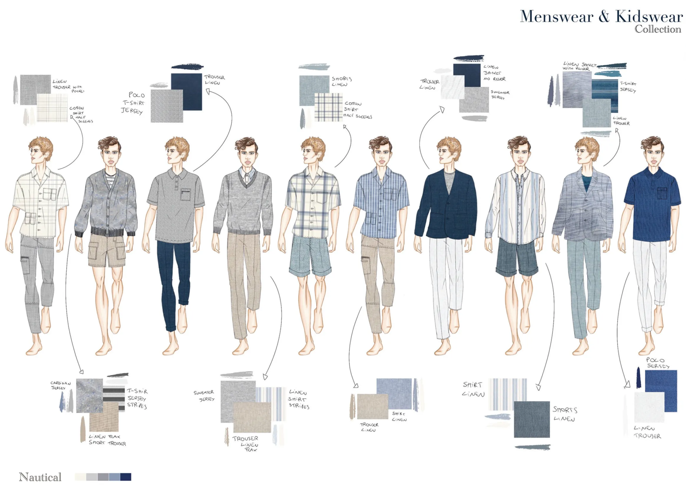 Menswear sketches, sand