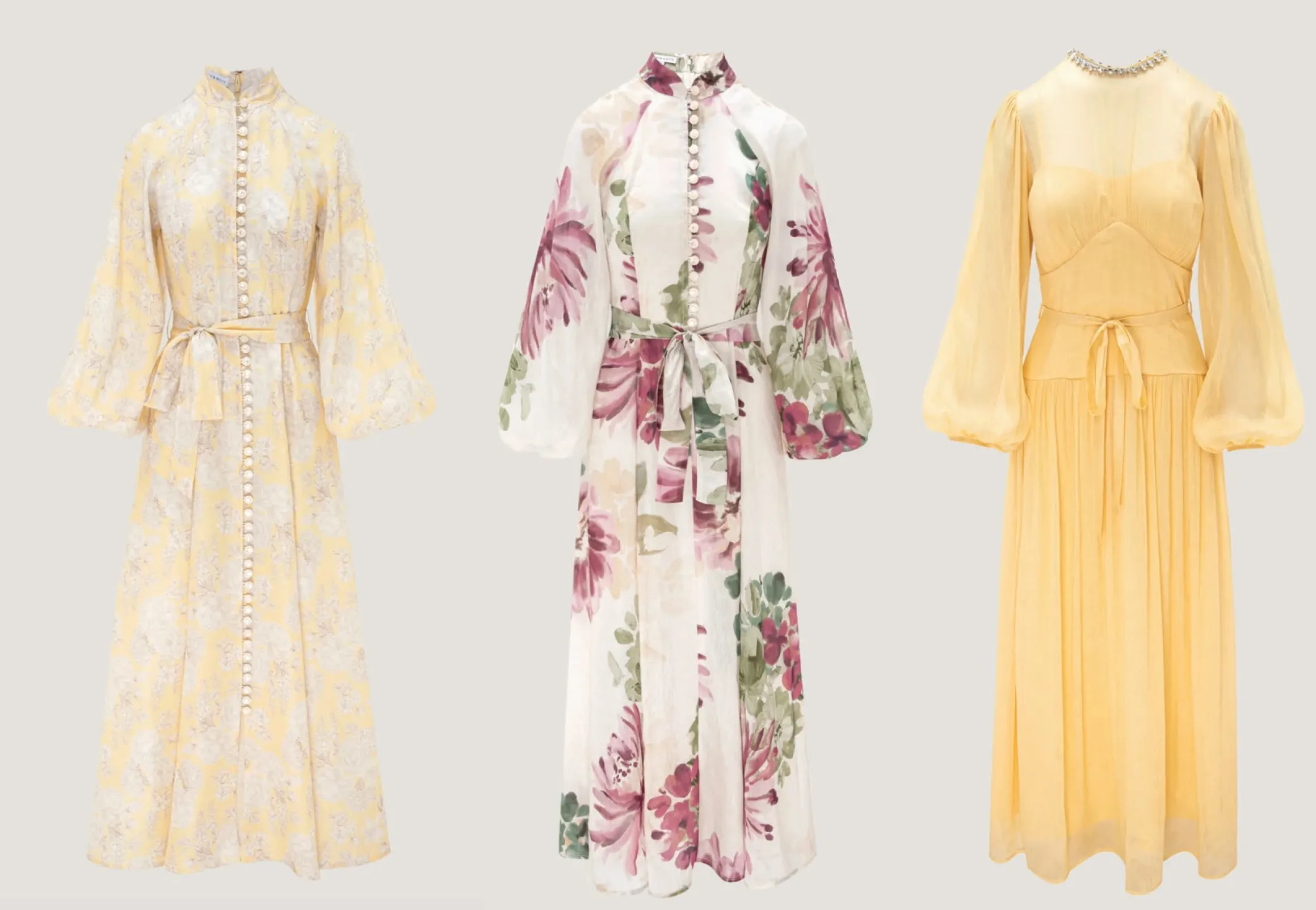 Printed dresses, yellow