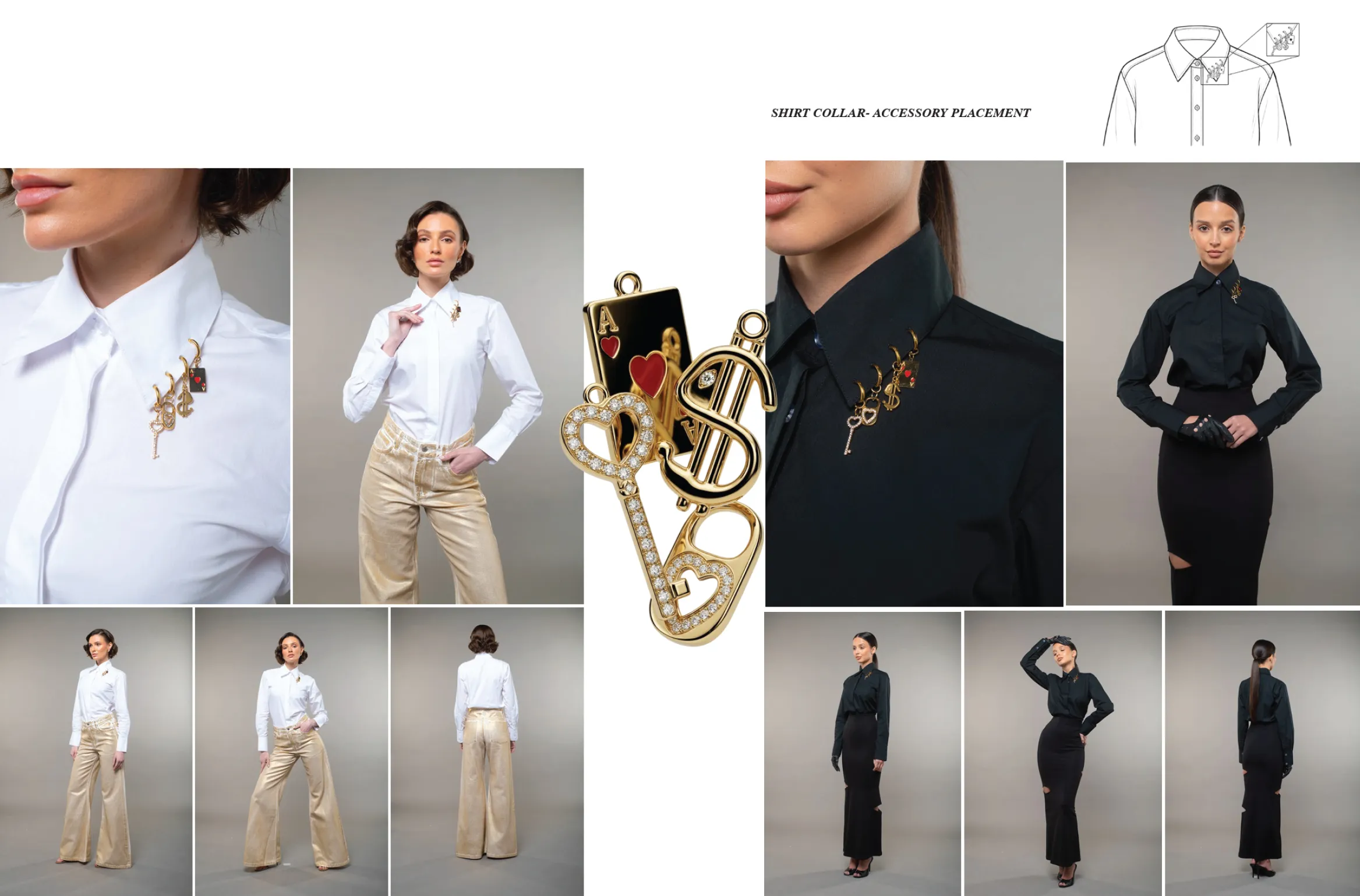 Shirt collar charms