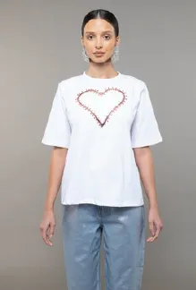 White heart tee